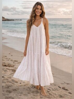 9SEED Tiered Midi Dress Swim Cover P/S